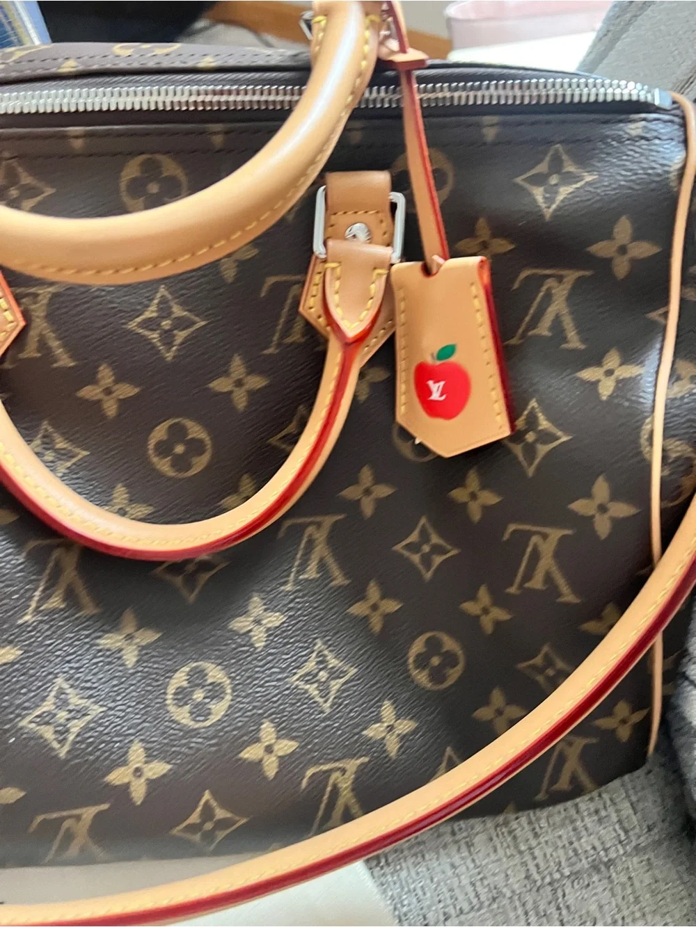 Louis Vuitton Brown Monogram Tote with Tan Trim